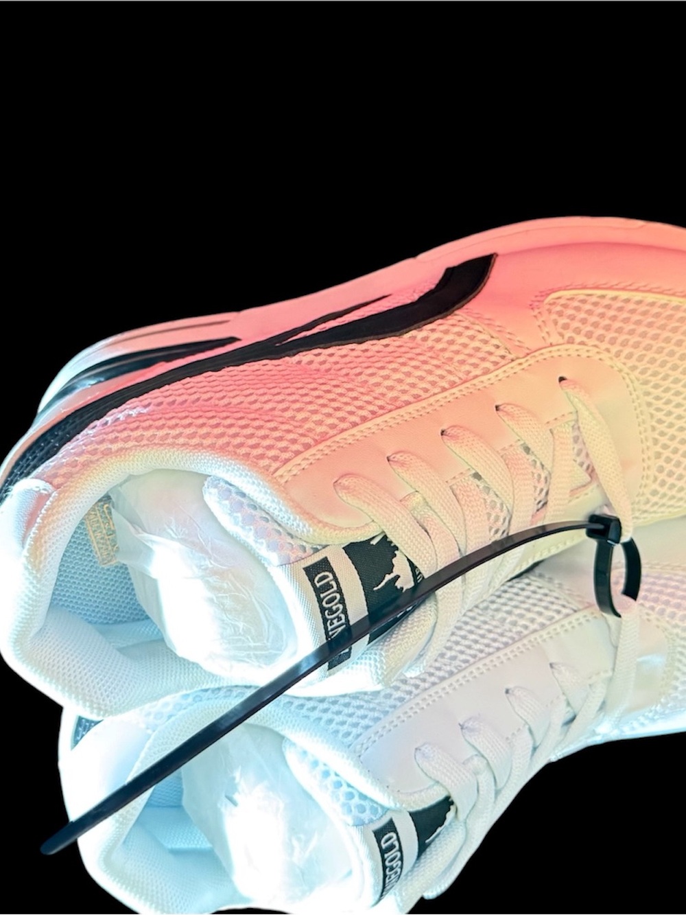 Women's White Mesh Athletic Sneakers with Subtle Black Accent